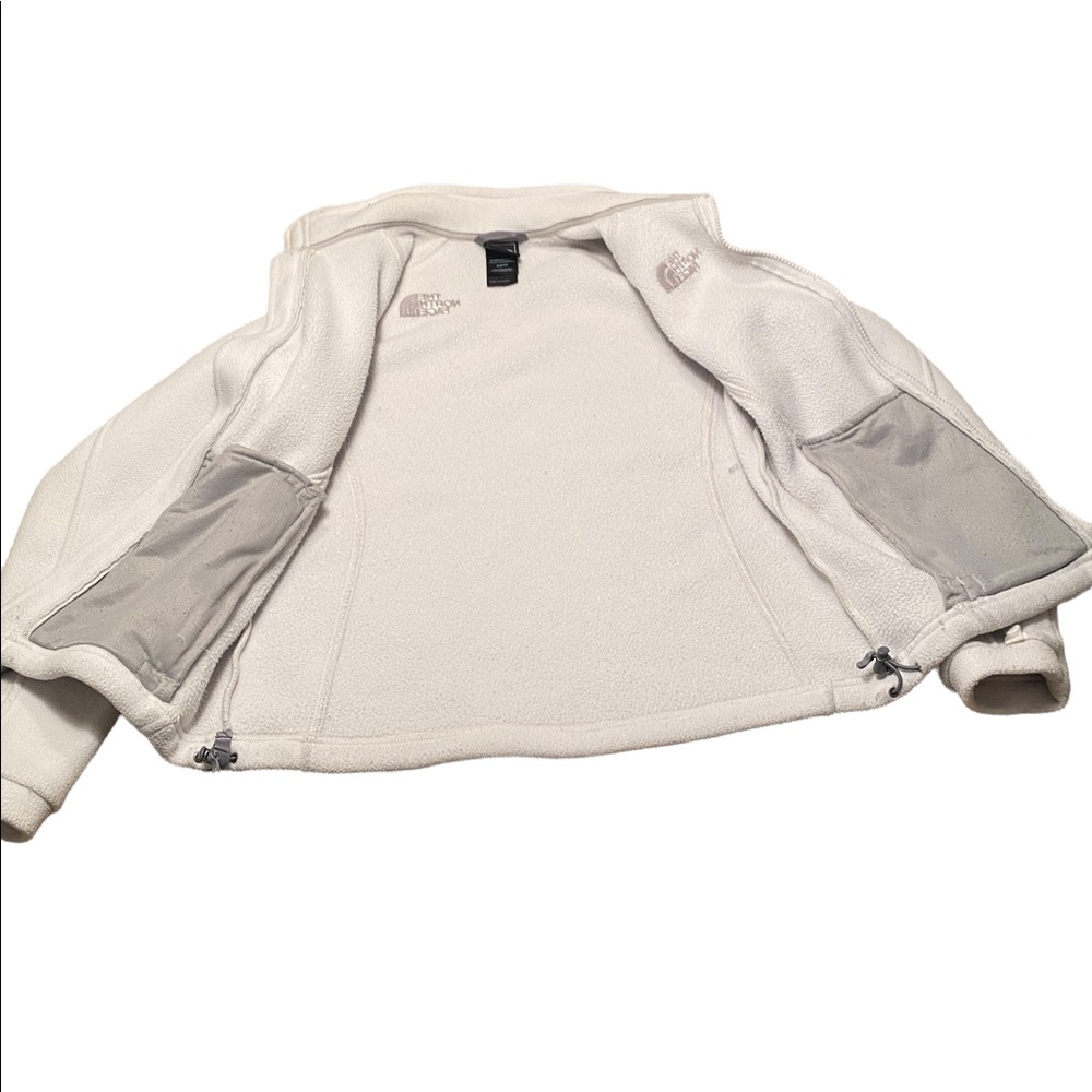 THE NORTH FACE FLEECE JACKET IVORY & GRAY FULL ZIP WITH POCKETS WOMENS XS - Picture 16 of 16